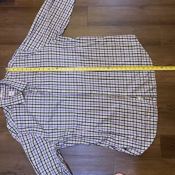 Peter Millar Dress‎ Shirt Mens Medium Check Button Up Long Sleeve Cotton - Picture 4 of 7